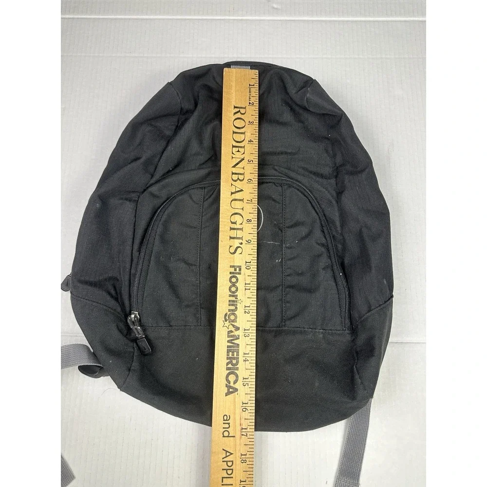 Vintage 90s Nike Black Backpack Y2K Embroidered Logo Multi Functional School
